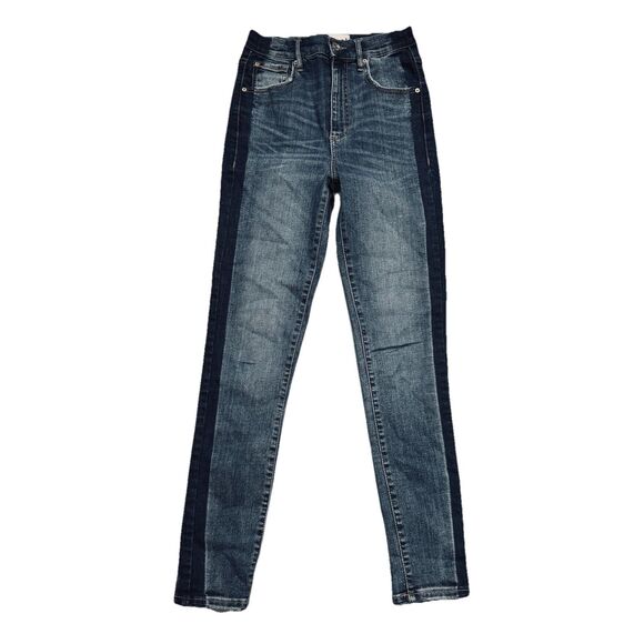 Garage Ultra High Rise Skinny Jeans 1 (24x27) Blue Stretch Denim Juniors - Picture 2 of 9
